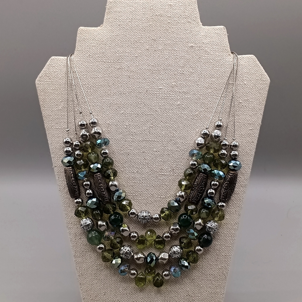 Beautiful Vintage Necklace with a variety of  glass and mixed metal bead accents
